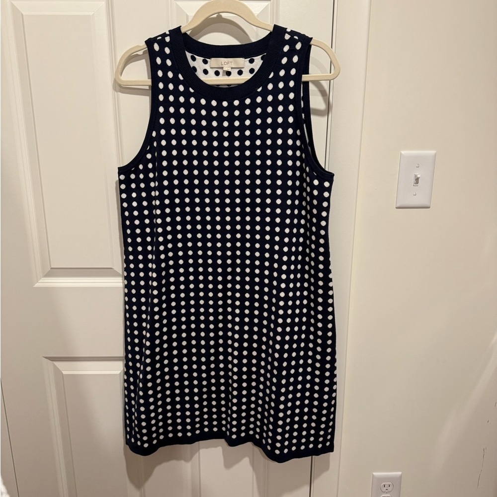 LOFT Black and White A-Line Mini Dress